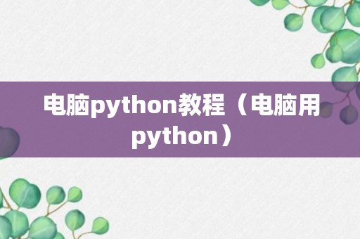 电脑python教程（电脑用python）