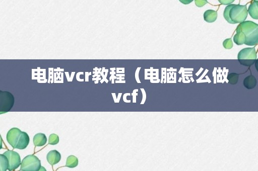 电脑vcr教程（电脑怎么做vcf）