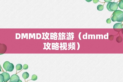 DMMD攻略旅游（dmmd攻略视频）