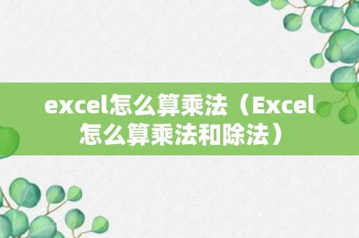 excel怎么算乘法（Excel怎么算乘法和除法）