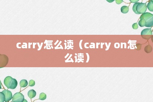 carry怎么读（carry on怎么读）